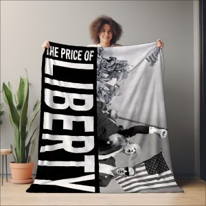 The Price of Liberty | Patriotic MAGA Trump 2025 Political Gift, Liberty Decor, FIGHT Blanket, Republican USA Conservative Gift for Patriots