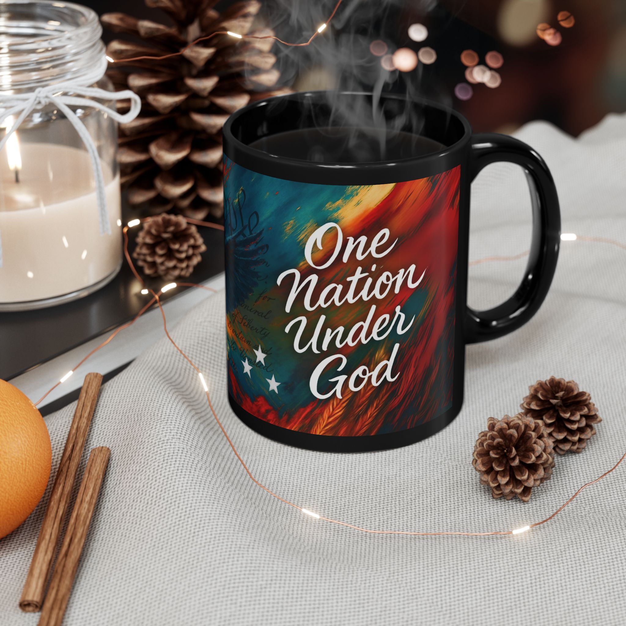 One Nation Under God Mug | Patriotic Eagle Constitution Coffee Cup, Christian Faith Freedom Gift, Bold USA Liberty Drinkware