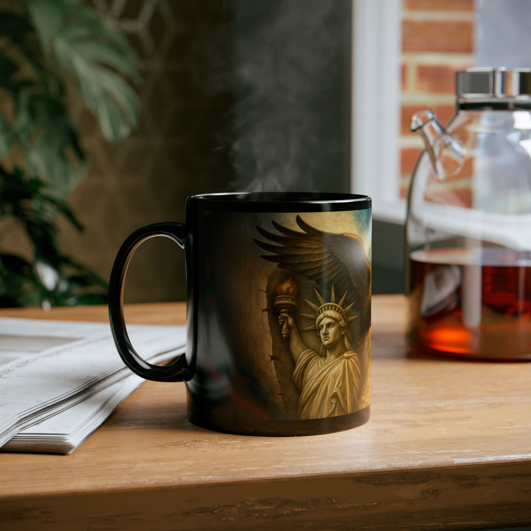 American Legacy Mug | Mount Rushmore, Statue of Liberty & Bald Eagle Coffee Cup, Patriotic Heritage Gift for Veterans and History Lovers - Image 2