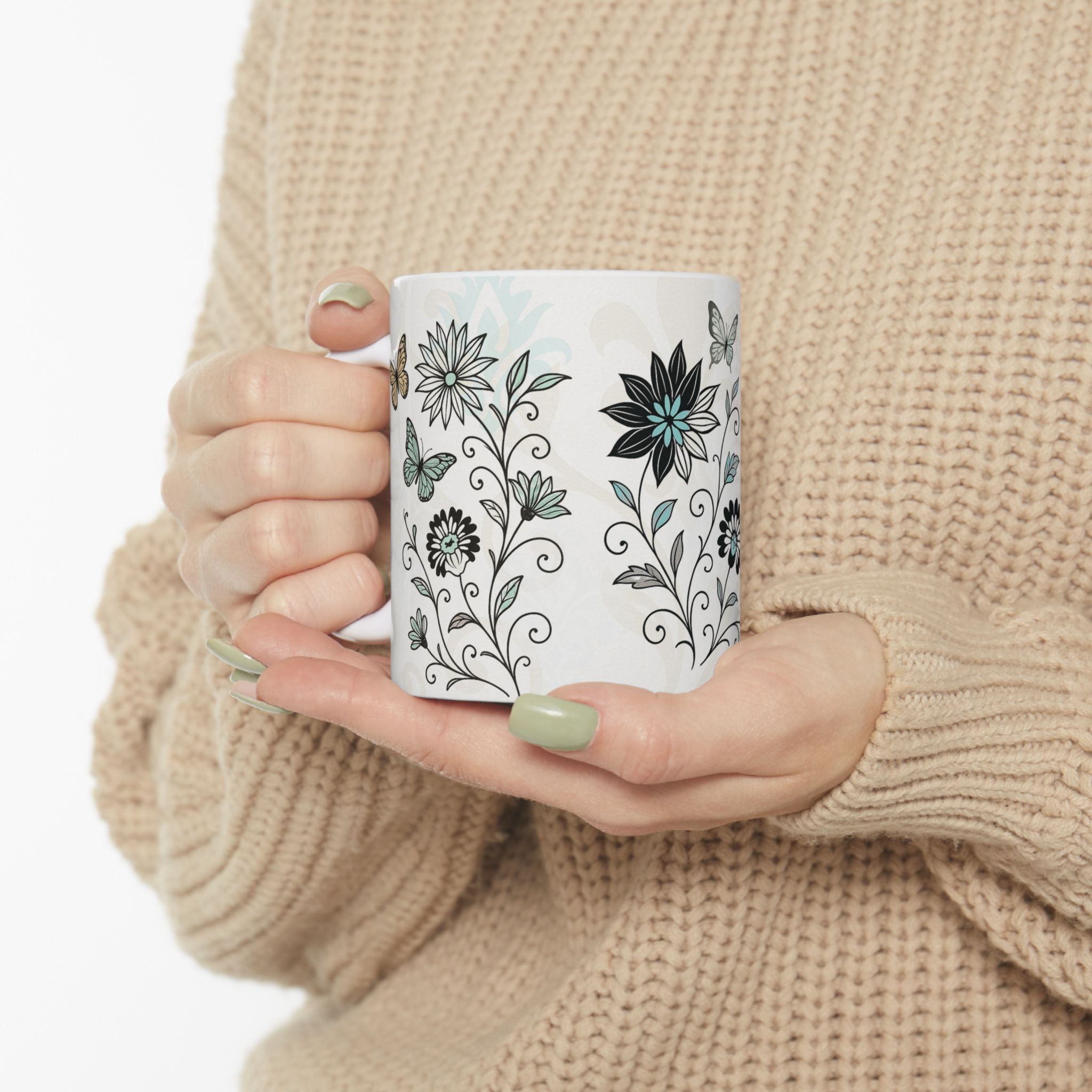 Blessed Is the Nation Mug | Psalm 33:12 Scripture Floral Mug, Christian Patriotic Gift, Minimalist Faith Coffee Cup for Her or Home - Image 7