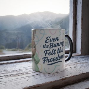 Color Changing Trump Mug – Heat Reveal “Even the Bunny Felt the Freedom” Cup | Funny Easter Gift | MAGA Patriotic Surprise