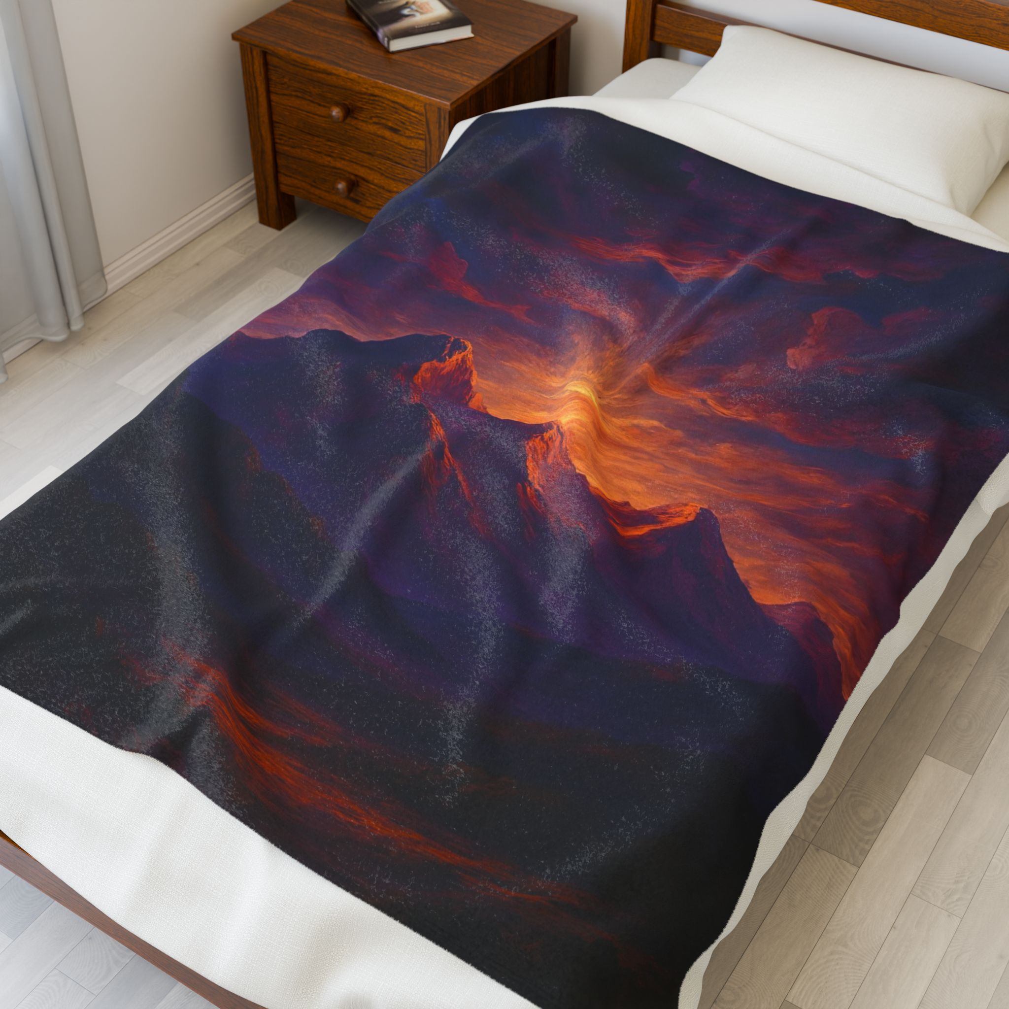 Purple Mountains Majesty Blanket – Americana Sunset Landscape Throw, 4th of July Patriotic Decor, Cozy Freedom Gift for Him or Her - Image 2