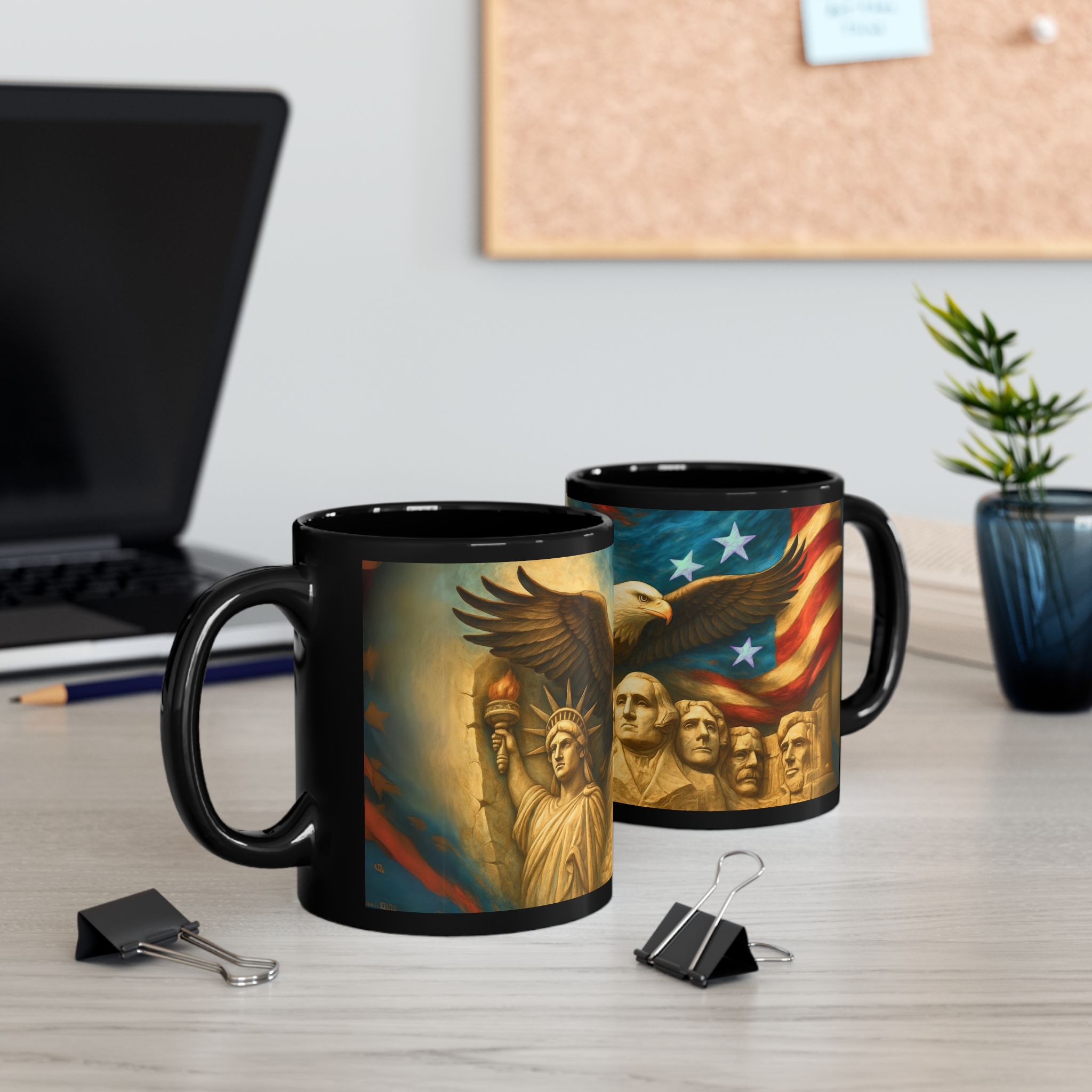 American Legacy Mug | Mount Rushmore, Statue of Liberty & Bald Eagle Coffee Cup, Patriotic Heritage Gift for Veterans and History Lovers - Image 3