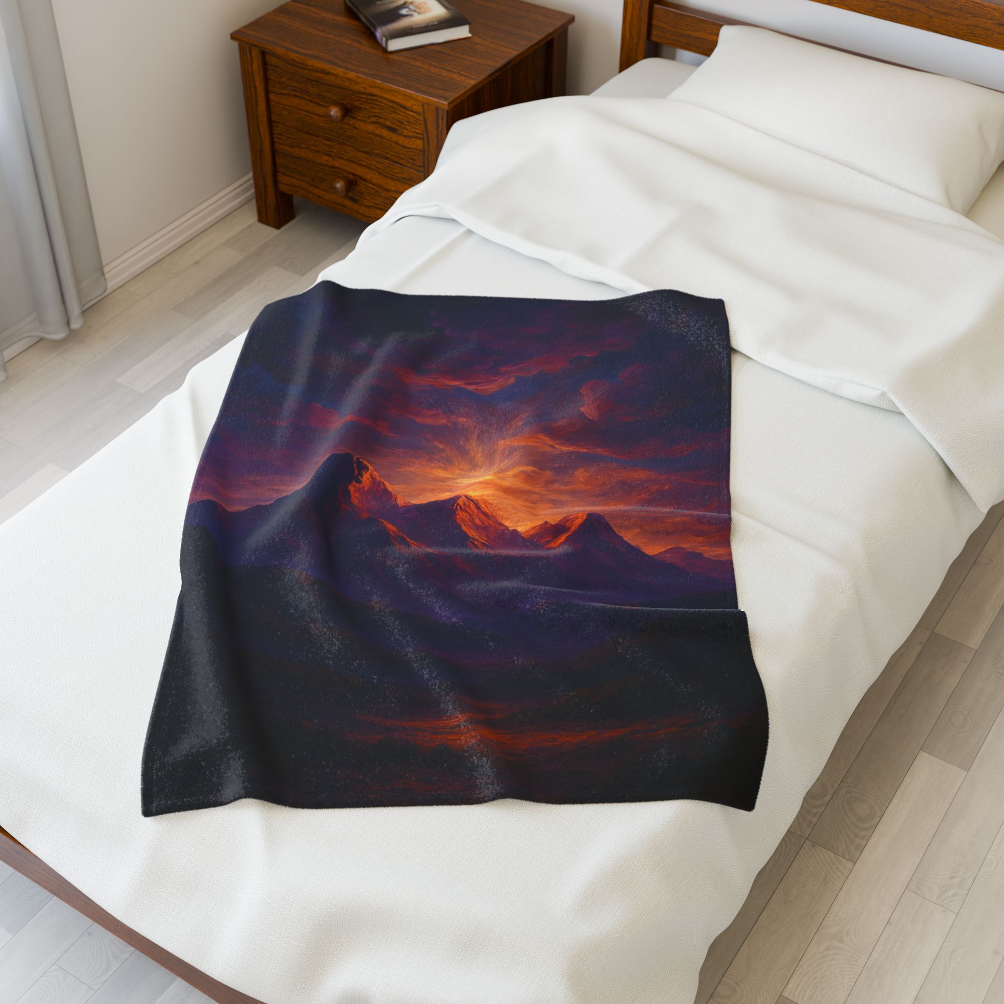 Purple Mountains Majesty Blanket – Americana Sunset Landscape Throw, 4th of July Patriotic Decor, Cozy Freedom Gift for Him or Her - Image 3