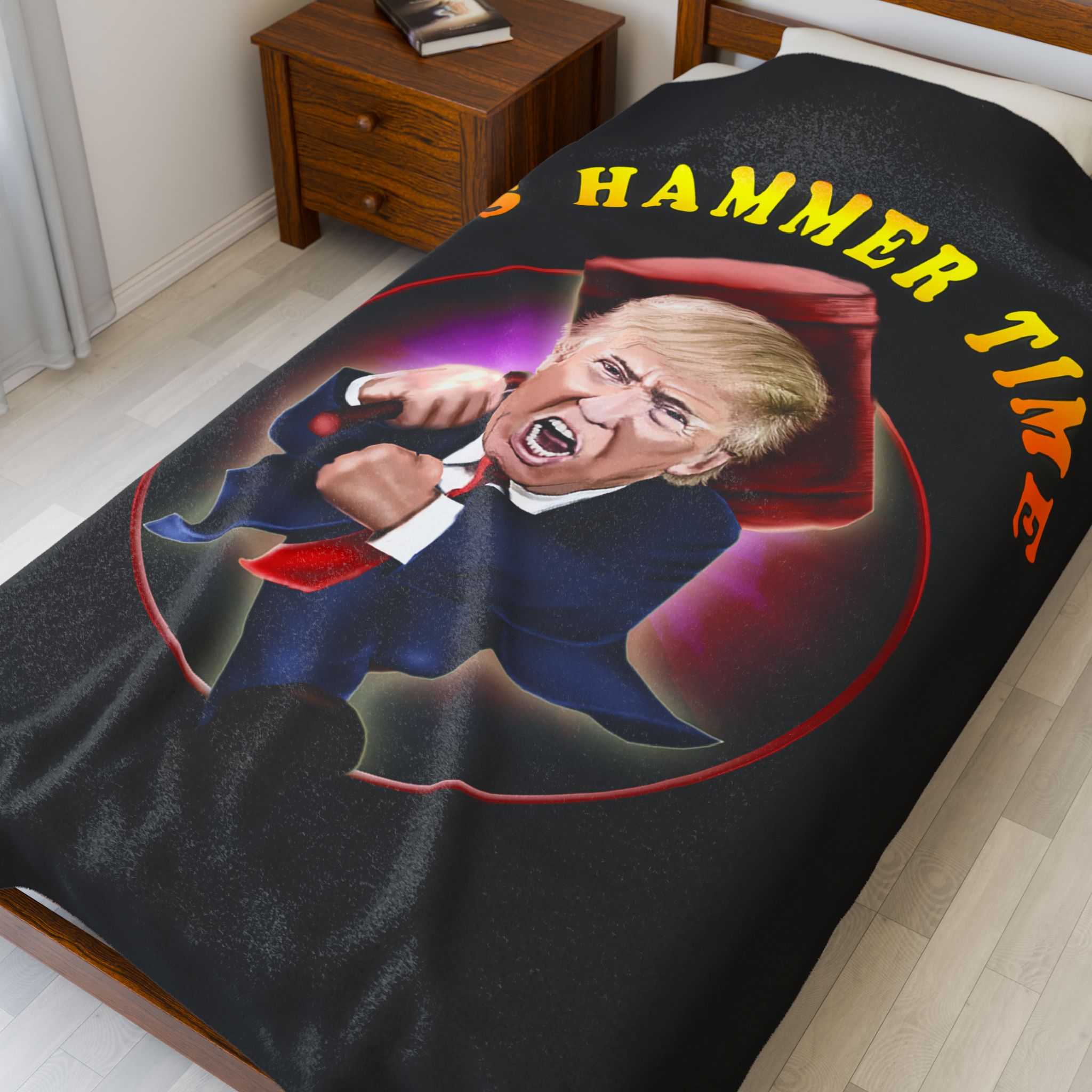 Funny Trump Blanket, Political Humor Throw, Gag Gift for Conservatives, Republicans, and Trump Supporters Hammer time - Image 5