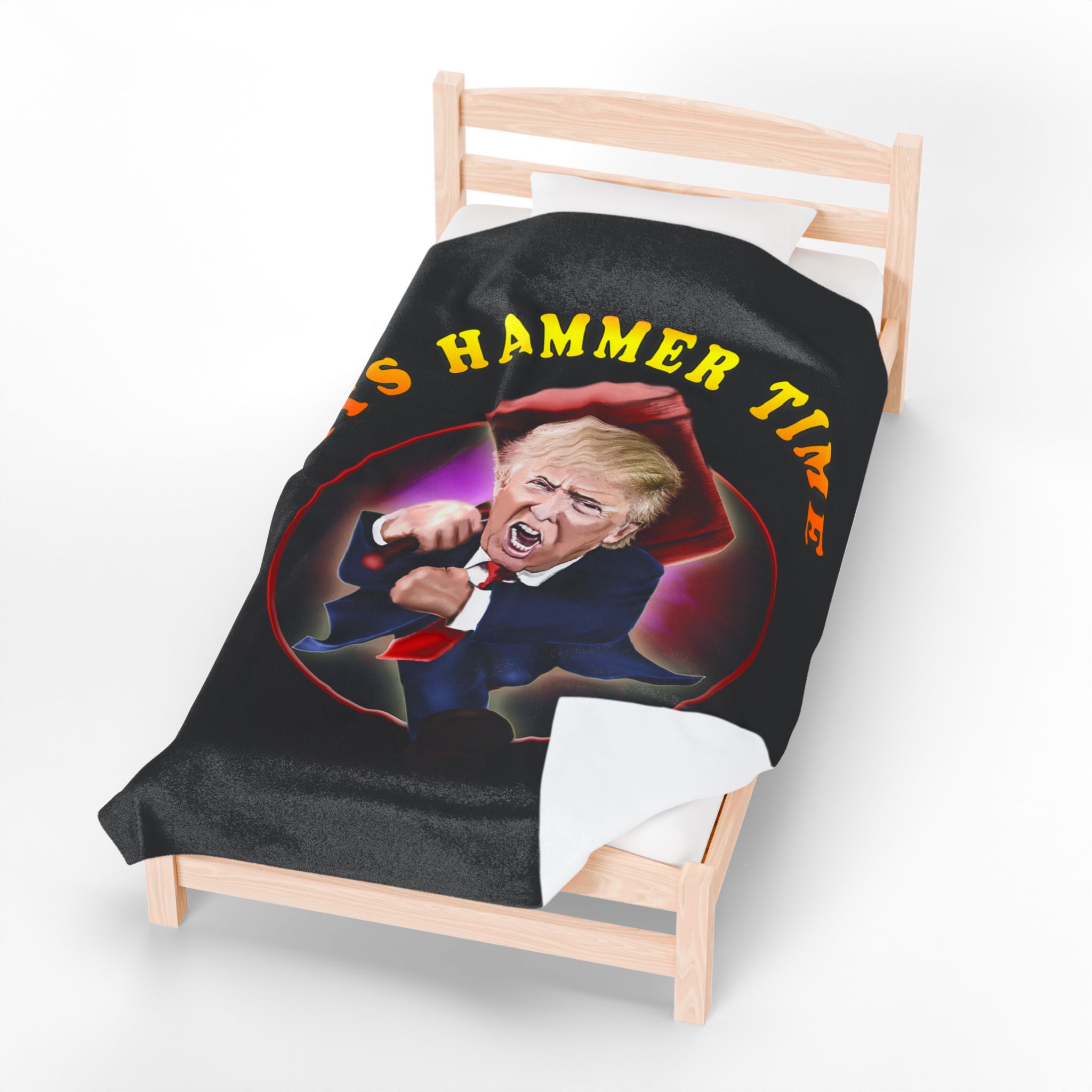 Funny Trump Blanket, Political Humor Throw, Gag Gift for Conservatives, Republicans, and Trump Supporters Hammer time - Image 7